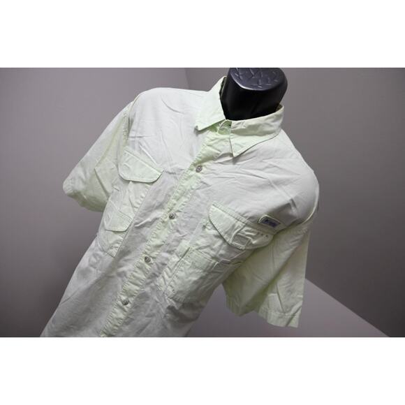 Columbia PFG Vented Fishing Shirt Light Green Performance Camp Shirt Mens Large - Picture 5 of 13